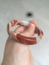Load image into Gallery viewer, 53.2mm 100% natural red/pink/white square red jasper stone bangle XY77
