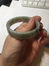 Load image into Gallery viewer, 51.7mm Certified type A 100% Natural sunny green dark green yellow purple with green flying flowers square Jadeite Jade bangle PA71-6940
