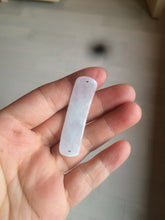 Load image into Gallery viewer, 100% natural type A icy watery light green white jadeite jade rectangle bead/craft supplies BG9

