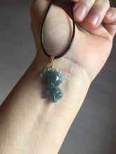 Load image into Gallery viewer, 100% natural type A icy watery light green blue gray Guatemala jadeite little Calf Pendant to the Heart pendant PE28
