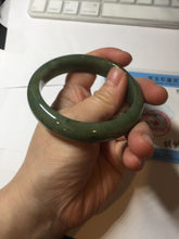 Load image into Gallery viewer, 56mm certified 100% natural Type A oliy dark green(油青) brown jadeite jade bangle BS101-4047
