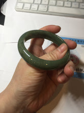 Load image into Gallery viewer, 56mm certified 100% natural Type A oliy dark green(油青) brown jadeite jade bangle BS101-4047
