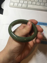 Load image into Gallery viewer, 56mm certified 100% natural Type A oliy dark green(油青) brown jadeite jade bangle BS101-4047
