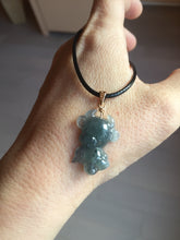 Load image into Gallery viewer, 100% natural type A icy watery light green blue gray Guatemala jadeite little Calf Pendant to the Heart pendant PE28
