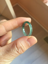 Load image into Gallery viewer, 16.7mm Size 6 1/4 100% natural type A icy watery dark green blue black gray Guatemala jadeite band ring group PE129
