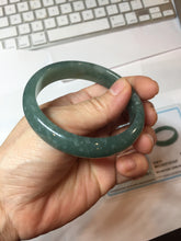 Load image into Gallery viewer, 55.8mm Certified Type A 100% Natural Light Green/Blue/Gray With Flying Snow Guatemala Jadeite Bangle PH265-1247
