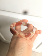 Load image into Gallery viewer, 53.2mm 100% natural red/pink/white square red jasper stone bangle XY77
