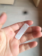 Load image into Gallery viewer, 100% natural type A icy watery light green white jadeite jade rectangle bead/craft supplies BG9
