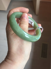 Load image into Gallery viewer, 55.5mm certified 100% Natural green/yellow super oily nephrite Jade bangle HE17-8450
