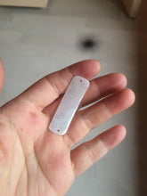 Load image into Gallery viewer, 100% natural type A icy watery light green white jadeite jade rectangle bead/craft supplies BG9
