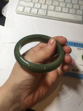 Load image into Gallery viewer, 56mm certified 100% natural Type A oliy dark green(油青) brown jadeite jade bangle BS101-4047
