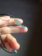 Load image into Gallery viewer, 100% natural type A icy watery light green blue gray Guatemala jadeite Key to the Heart pendant PE27
