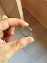 Load image into Gallery viewer, 16.7mm Size 6 1/4 100% natural type A icy watery dark green blue black gray Guatemala jadeite band ring group PE129
