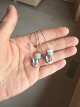 Load image into Gallery viewer, Minimalist Pin Style Earrings with 6mm Natural Jadeite Ring Beads | Modern Elegant Jade Earrings PH51
