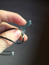 Load image into Gallery viewer, 100% natural type A icy watery light green blue gray Guatemala jadeite Key to the Heart pendant PE27
