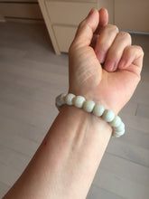 Load image into Gallery viewer, 10x8mm 100% Natural beige white brown vintage style  flying dandelions Osmanthus fragrans cake(桂花糕) nephrite Jade bead bracelet HT133
