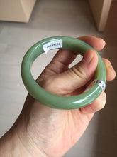 Load image into Gallery viewer, 55.5mm certified 100% Natural green/yellow super oily nephrite Jade bangle HE17-8450

