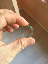 Load image into Gallery viewer, 16.7mm Size 6 1/4 100% natural type A icy watery dark green blue black gray Guatemala jadeite band ring group PE129
