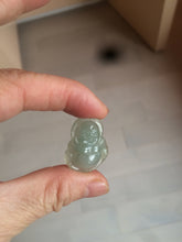 Load image into Gallery viewer, 100% Natural type A dark green/gray happy buddha jadeite Jade pendant necklace group BG8
