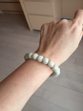 Load image into Gallery viewer, 10x8mm 100% Natural beige white brown vintage style  flying dandelions Osmanthus fragrans cake(桂花糕) nephrite Jade bead bracelet HT133
