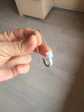 Load image into Gallery viewer, Minimalist Pin Style Earrings with 6mm Natural Jadeite Ring Beads | Modern Elegant Jade Earrings PH51
