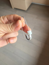 Load image into Gallery viewer, Minimalist Pin Style Earrings with 6mm Natural Jadeite Ring Beads | Modern Elegant Jade Earrings PH51
