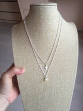 Load image into Gallery viewer, Double Layer Necklace with 100% natural Type A white yellow Jadeite pendant necklace PH50
