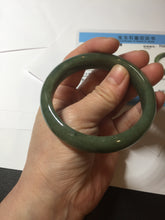 Load image into Gallery viewer, 56mm certified 100% natural Type A oliy dark green(油青) brown jadeite jade bangle BS101-4047
