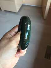 Load image into Gallery viewer, 58mm 100% Natural Dark Green/Black Meteorite Star Trail (星轨) Night Sky Galaxy Nephrite Bangle HN182-5903
