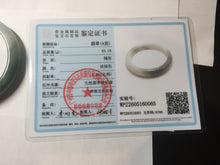 Load image into Gallery viewer, 55.5mm certified 100% natural Type A oily dark green gray black(老油青) half mountain half water (半山半水) oval jadeite jade bangle BS179-0065

