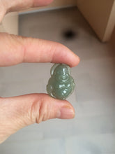 Load image into Gallery viewer, 100% Natural type A dark green/gray happy buddha jadeite Jade pendant necklace group BG8
