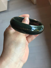 Load image into Gallery viewer, 58mm 100% Natural Dark Green/Black Meteorite Star Trail (星轨) Night Sky Galaxy Nephrite Bangle HN182-5903
