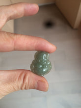 Load image into Gallery viewer, 100% Natural type A dark green/gray happy buddha jadeite Jade pendant necklace group BG8
