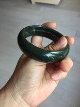 Load image into Gallery viewer, 58mm 100% Natural Dark Green/Black Meteorite Star Trail (星轨) Night Sky Galaxy Nephrite Bangle HN182-5903
