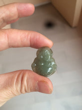 Load image into Gallery viewer, 100% Natural type A dark green/gray happy buddha jadeite Jade pendant necklace group BG8
