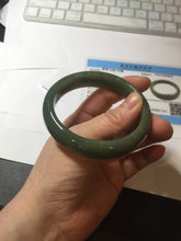 Load image into Gallery viewer, 56mm certified 100% natural Type A oliy dark green(油青) brown jadeite jade bangle BS101-4047
