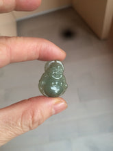 Load image into Gallery viewer, 100% Natural type A dark green/gray happy buddha jadeite Jade pendant necklace group BG8
