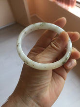 Load image into Gallery viewer, 60mm certified Type A 100% Natural light green white brown Fragrance of Osmanthus in August(八月桂花)Jadeite Jade bangle PA72-6314
