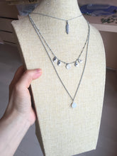 Load image into Gallery viewer, Triple Layer Necklace with 100% natural Type A white light purple Jadeite pendant necklace PH49
