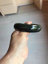 Load image into Gallery viewer, 58mm 100% Natural Dark Green/Black Meteorite Star Trail (星轨) Night Sky Galaxy Nephrite Bangle HN182-5903
