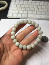 Load image into Gallery viewer, 10x8mm 100% Natural beige white brown vintage style  flying dandelions Osmanthus fragrans cake(桂花糕) nephrite Jade bead bracelet HT133
