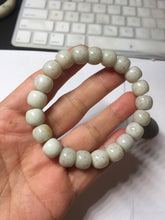 Load image into Gallery viewer, 10x8mm 100% Natural beige white brown vintage style  flying dandelions Osmanthus fragrans cake(桂花糕) nephrite Jade bead bracelet HT133
