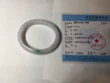 Load image into Gallery viewer, 52mm certified type A100% Natural green purple oval Jadeite Jade bangle BM34-0270
