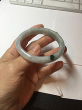 Load image into Gallery viewer, 52mm certified natural 100% natural Type A green white with green flying flowers oval jadeite jade bangle PB109-2439
