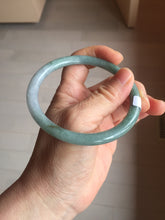 Load image into Gallery viewer, 61.5mm Certified Type A 100% Natural oily dark green(老油青) purple gray black round cut Jadeite Jade bangle Bh103-0715
