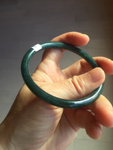 Load image into Gallery viewer, 60mm Certified Type A 100% Natural dark green/blue/gray with Guatemala slim round cut Jadeite bangle BG205-8850
