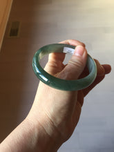 Load image into Gallery viewer, 58mm Certified type A 100% Natural oily dark green gray black(老油青) Jadeite bangle PE24-(2874)
