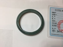 Load image into Gallery viewer, 58.6mm Certified Type A 100% Natural Light Green/Blue/Gray With Flying Snow Guatemala Jadeite Bangle PH268-1238
