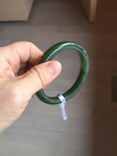 Load image into Gallery viewer, 60mm certified 100% Natural dark green/black nephrite (碧玉)  bangle HN64-9142
