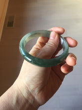 Load image into Gallery viewer, 58mm Certified type A 100% Natural oily dark green gray black(老油青) Jadeite bangle PE24-(2874)
